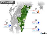 2020年03月19日の宮崎県の実況天気