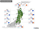 2020年03月20日の東北地方の実況天気