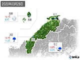 2020年03月28日の島根県の実況天気