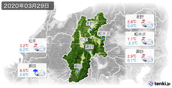 長野県(2020年03月29日の天気