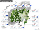 2020年03月31日の関東・甲信地方の実況天気