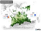 2020年04月01日の香川県の実況天気