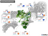 2020年04月02日の近畿地方の実況天気