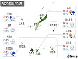 2020年04月03日の沖縄県の実況天気