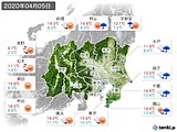 2020年04月05日の関東・甲信地方の実況天気
