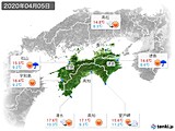 2020年04月05日の四国地方の実況天気