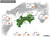 2020年04月07日の四国地方の実況天気