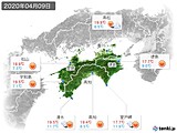 2020年04月09日の四国地方の実況天気
