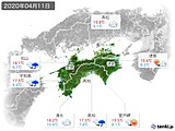 2020年04月11日の四国地方の実況天気