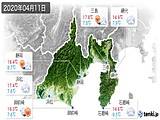 2020年04月11日の静岡県の実況天気