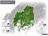 2020年04月11日の広島県の実況天気