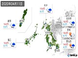 2020年04月11日の長崎県の実況天気