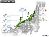 2020年04月12日の北陸地方の実況天気