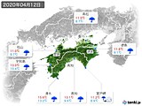 2020年04月12日の四国地方の実況天気
