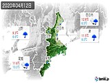 2020年04月12日の三重県の実況天気