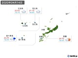 2020年04月14日の沖縄地方の実況天気