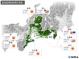 2020年04月14日の東海地方の実況天気