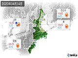 2020年04月14日の三重県の実況天気
