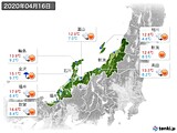 2020年04月16日の北陸地方の実況天気