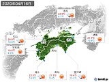 2020年04月16日の四国地方の実況天気