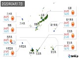 2020年04月17日の沖縄県の実況天気