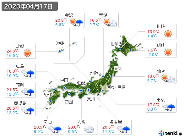 (2020年04月17日の天気