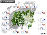 2020年04月18日の関東・甲信地方の実況天気