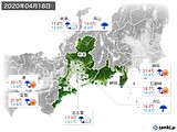 2020年04月18日の東海地方の実況天気