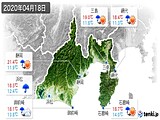 2020年04月18日の静岡県の実況天気