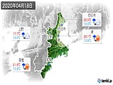2020年04月18日の三重県の実況天気
