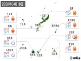 2020年04月18日の沖縄県の実況天気