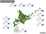 2020年04月20日の北海道地方の実況天気
