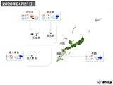 2020年04月21日の沖縄地方の実況天気