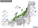 2020年04月21日の北陸地方の実況天気