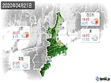 2020年04月21日の三重県の実況天気