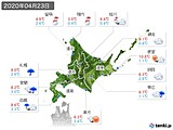 2020年04月23日の北海道地方の実況天気