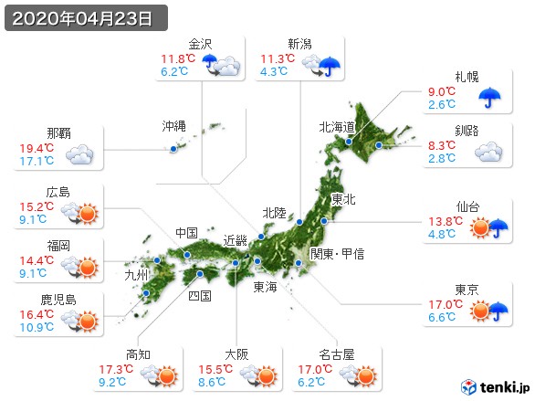 (2020年04月23日の天気