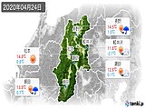 2020年04月24日の長野県の実況天気