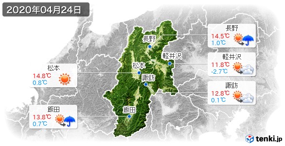 長野県(2020年04月24日の天気