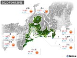 2020年04月25日の東海地方の実況天気