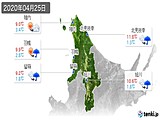 2020年04月25日の道北の実況天気