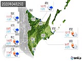 2020年04月25日の道東の実況天気