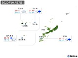 2020年04月27日の沖縄地方の実況天気