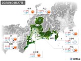 2020年04月27日の東海地方の実況天気