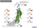 2020年04月28日の東北地方の実況天気