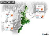 2020年04月28日の三重県の実況天気