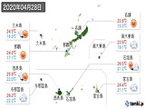 2020年04月28日の沖縄県の実況天気