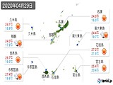 2020年04月29日の沖縄県の実況天気