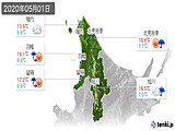 2020年05月01日の道北の実況天気