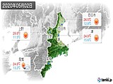 2020年05月02日の三重県の実況天気